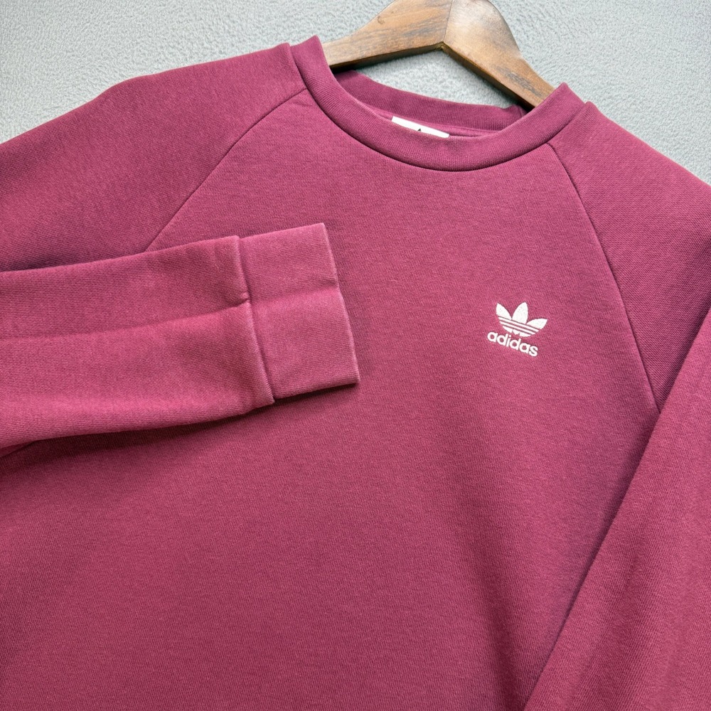 Adidas Originals Primegreen Sweatshirt Mens Small Burgundy Maroon Trefoil Jumper